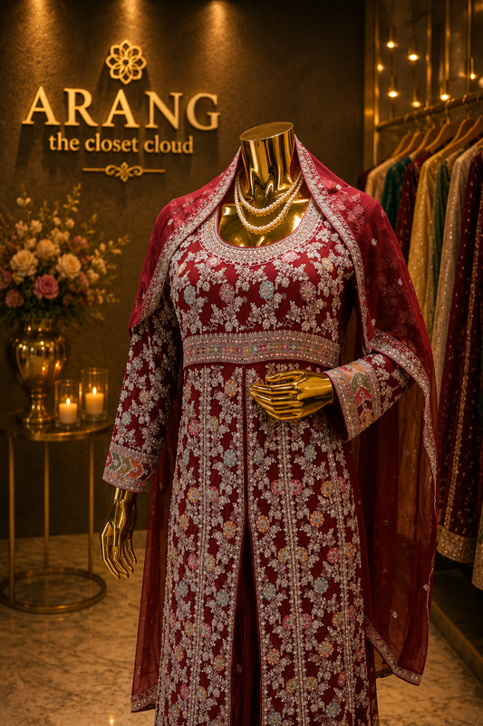 The Premium Designer Pakistani Long Koti Style Ready to Wear Dress