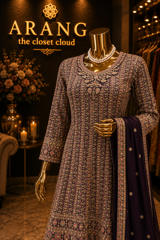 The Elegant Premium Luxury Designer Frock Style Ready To Wear Dress