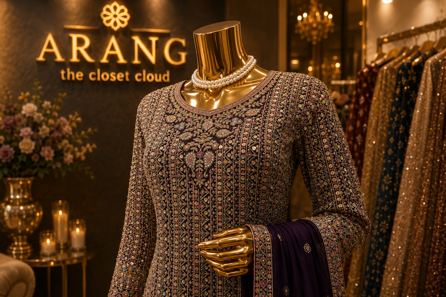 The Elegant Premium Luxury Designer Frock Style Ready To Wear Dress