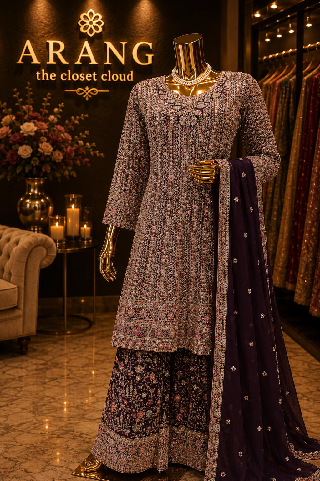 The Elegant Premium Luxury Designer Frock Style Ready To Wear Dress