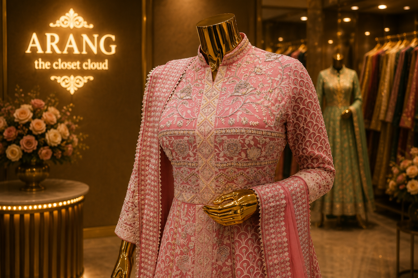 The Premium Designer Pakistani Long Koti Style Ready to Wear Dress