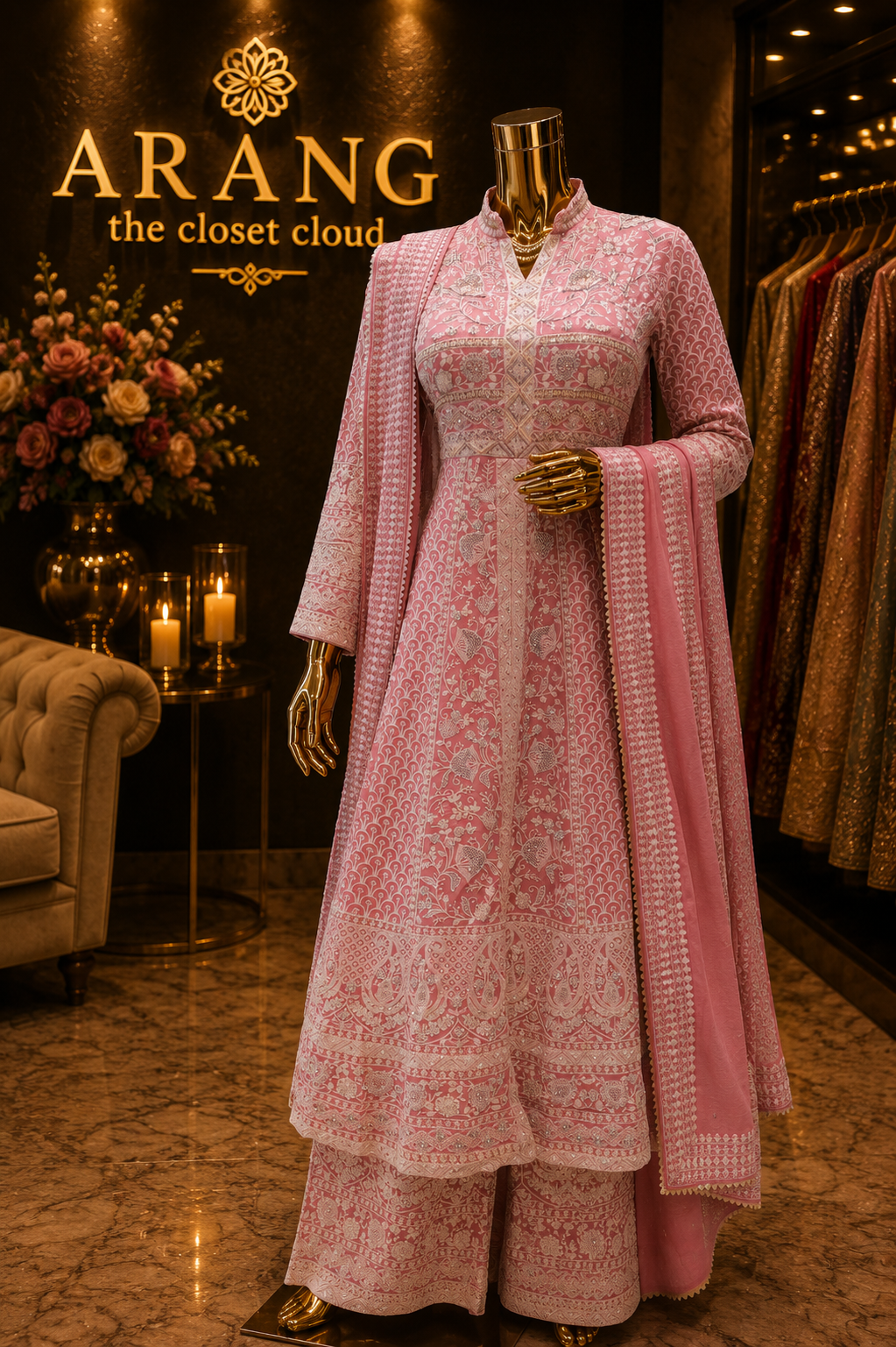 The Premium Designer Pakistani Long Koti Style Ready to Wear Dress