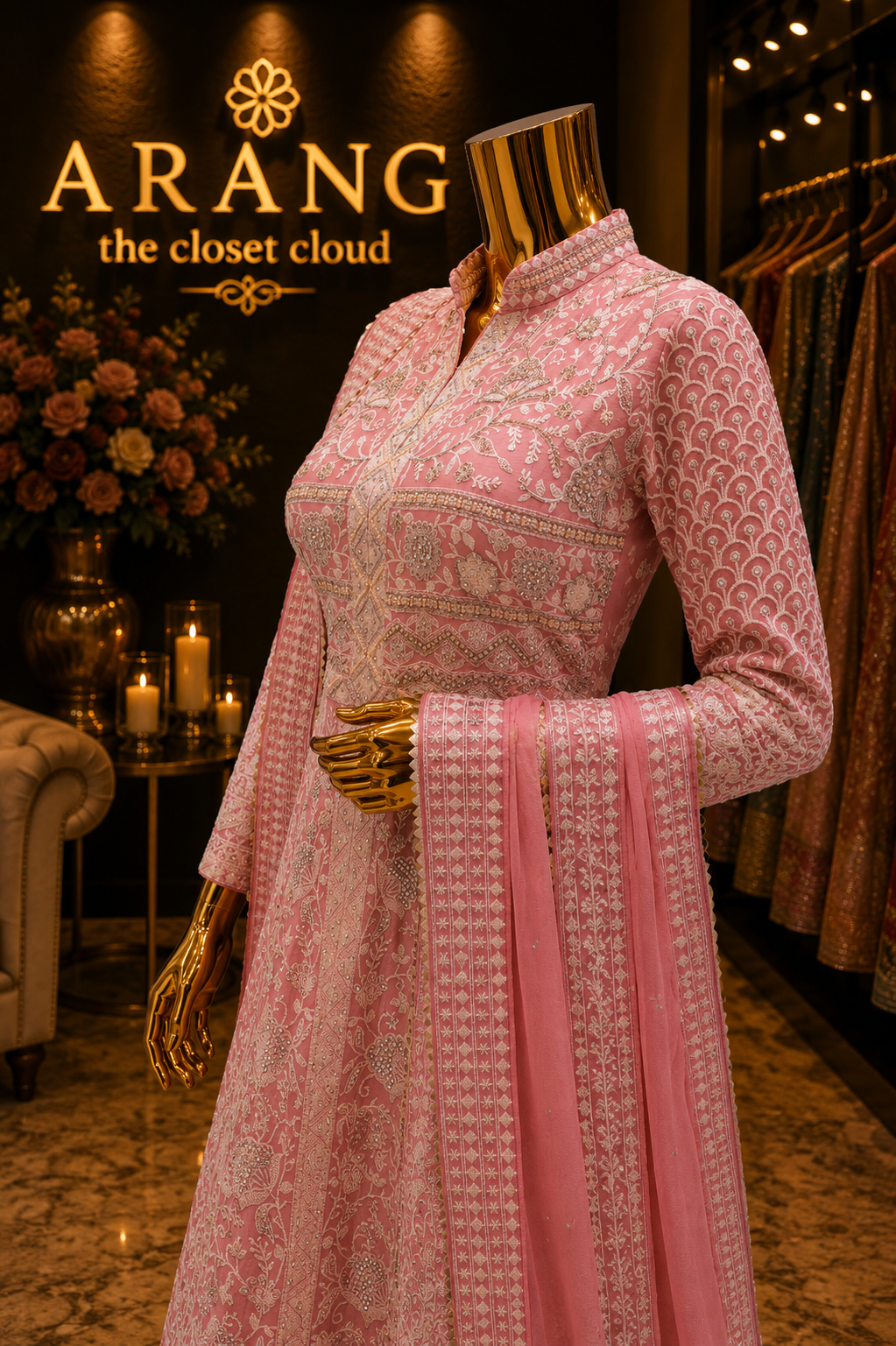 The Premium Designer Pakistani Long Koti Style Ready to Wear Dress