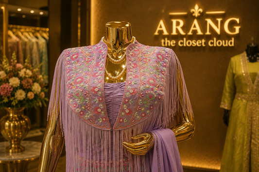 The Premium Elegant Designer Cape Gown Style Ready to Wear Dress