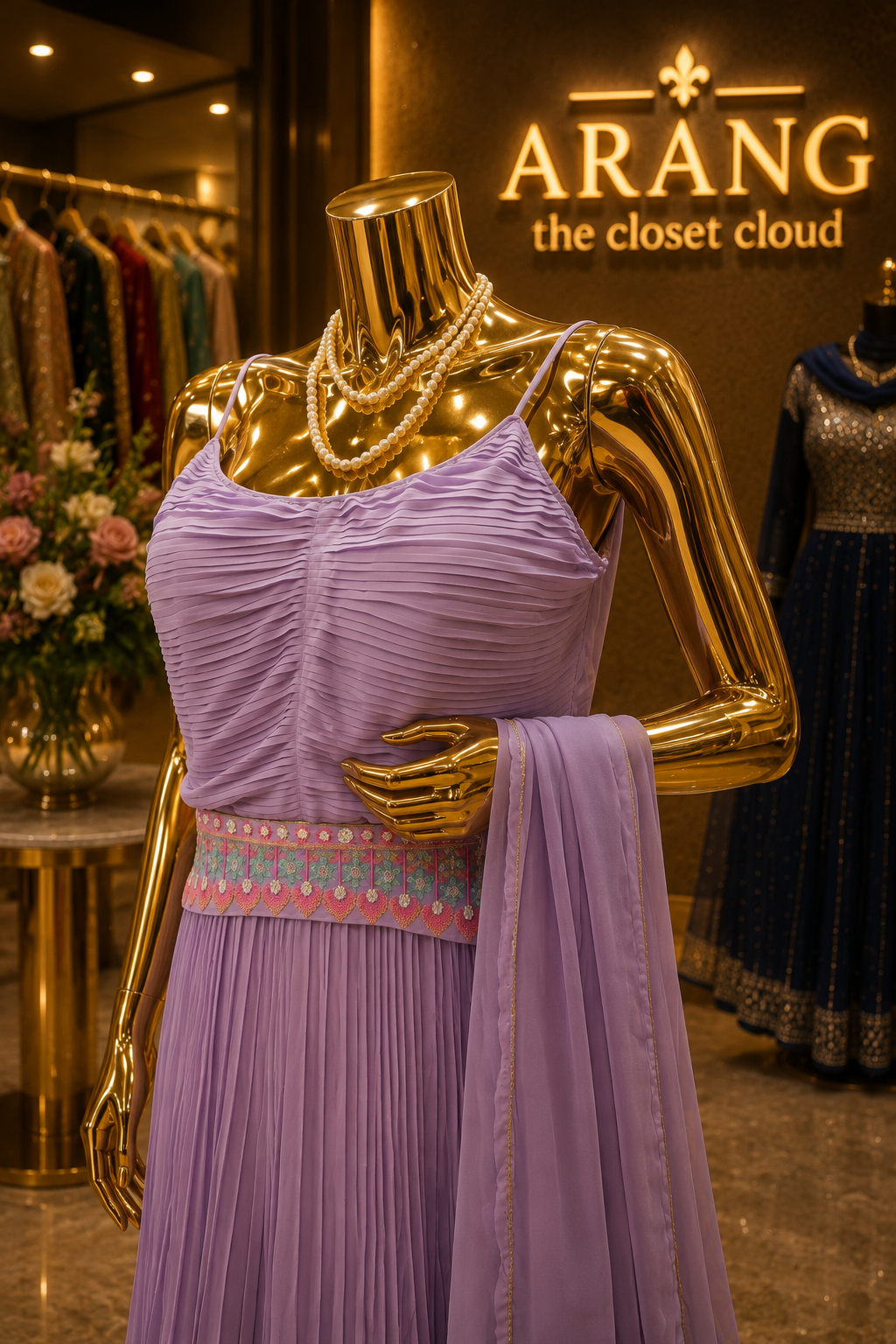 The Premium Elegant Designer Cape Gown Style Ready to Wear Dress