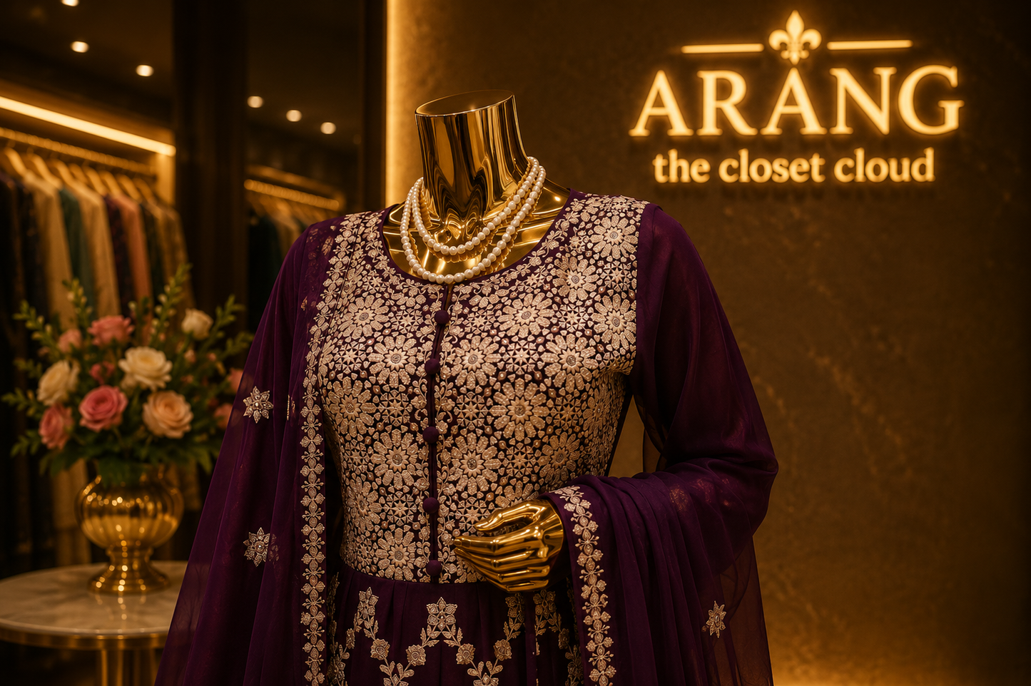 The Premium Pakistani Designer Long Gown Ready To Wear Dress