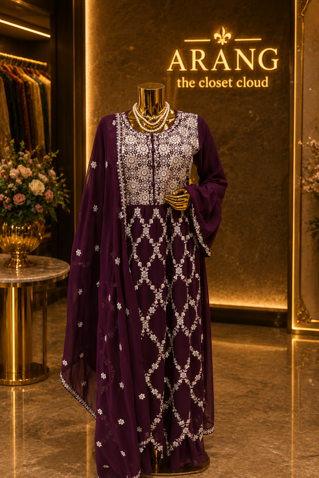 The Premium Pakistani Designer Long Gown Ready To Wear Dress