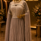 The Premium Elegant Turkish Designer Cape Gown Style Ready to Wear Dress