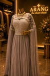 The Premium Elegant Turkish Designer Cape Gown Style Ready to Wear Dress