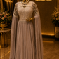 The Premium Elegant Turkish Designer Cape Gown Style Ready to Wear Dress