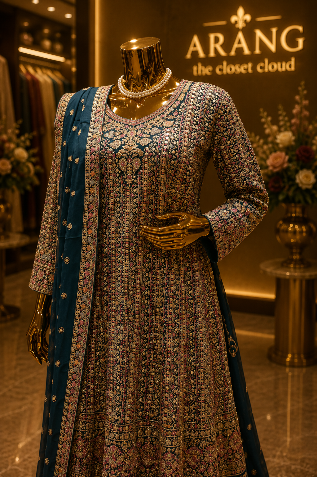 The Elegant Premium Luxury Designer Frock Style Ready To Wear Dress