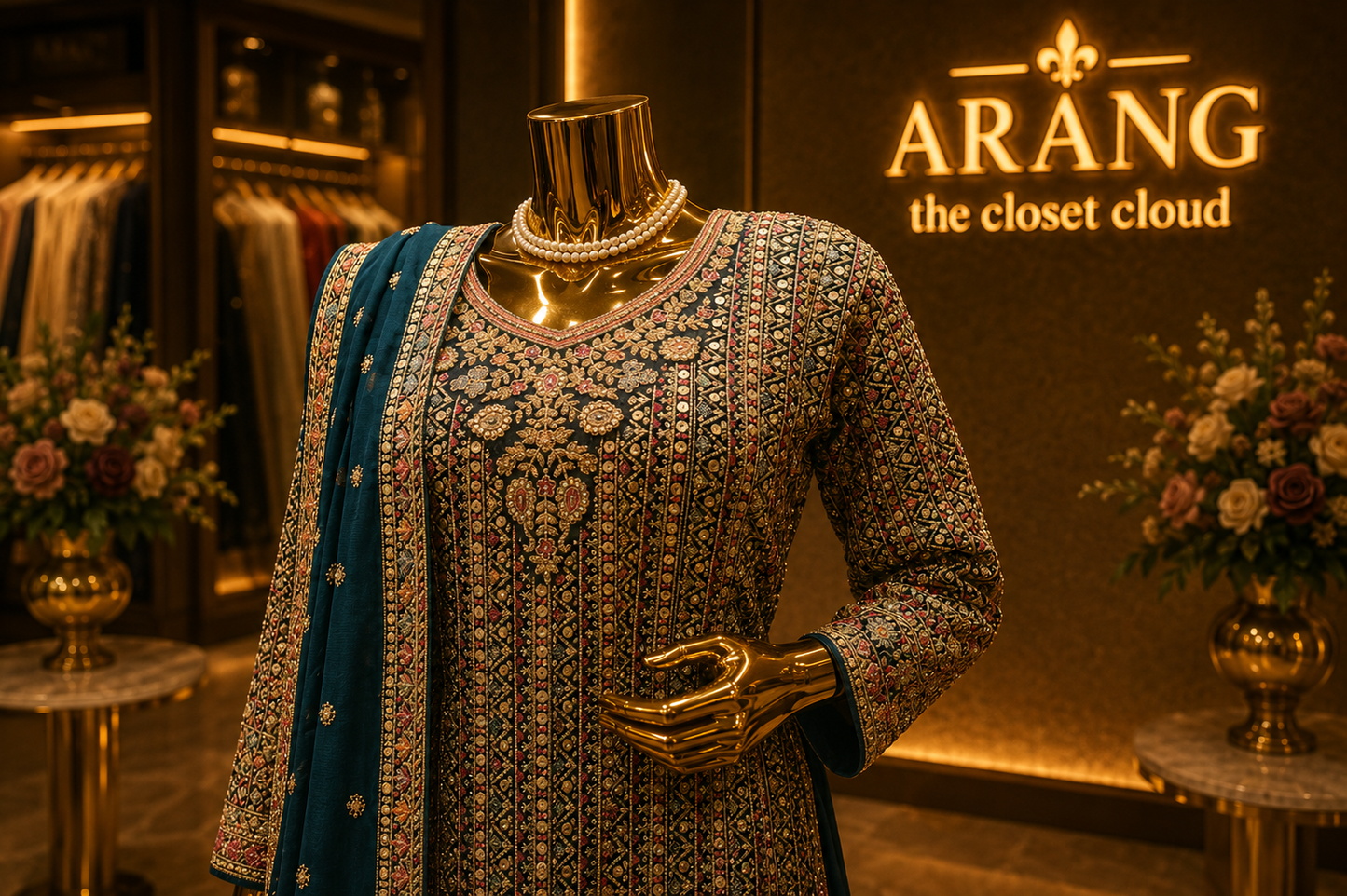 The Elegant Premium Luxury Designer Frock Style Ready To Wear Dress