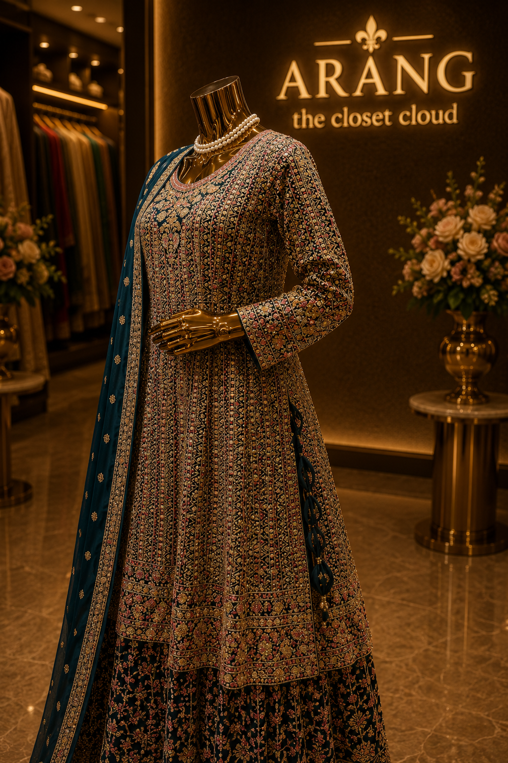 The Elegant Premium Luxury Designer Frock Style Ready To Wear Dress