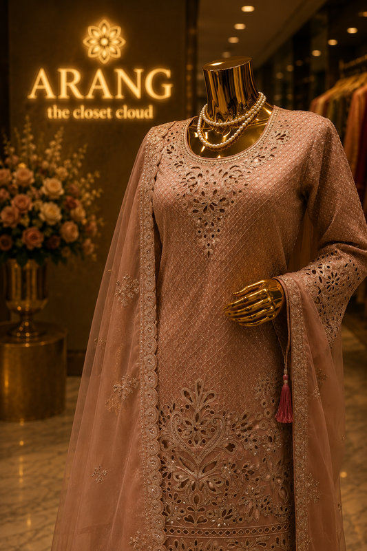 The Designer Pakistani Cut Work Shirt Style Ready to Wear Dress