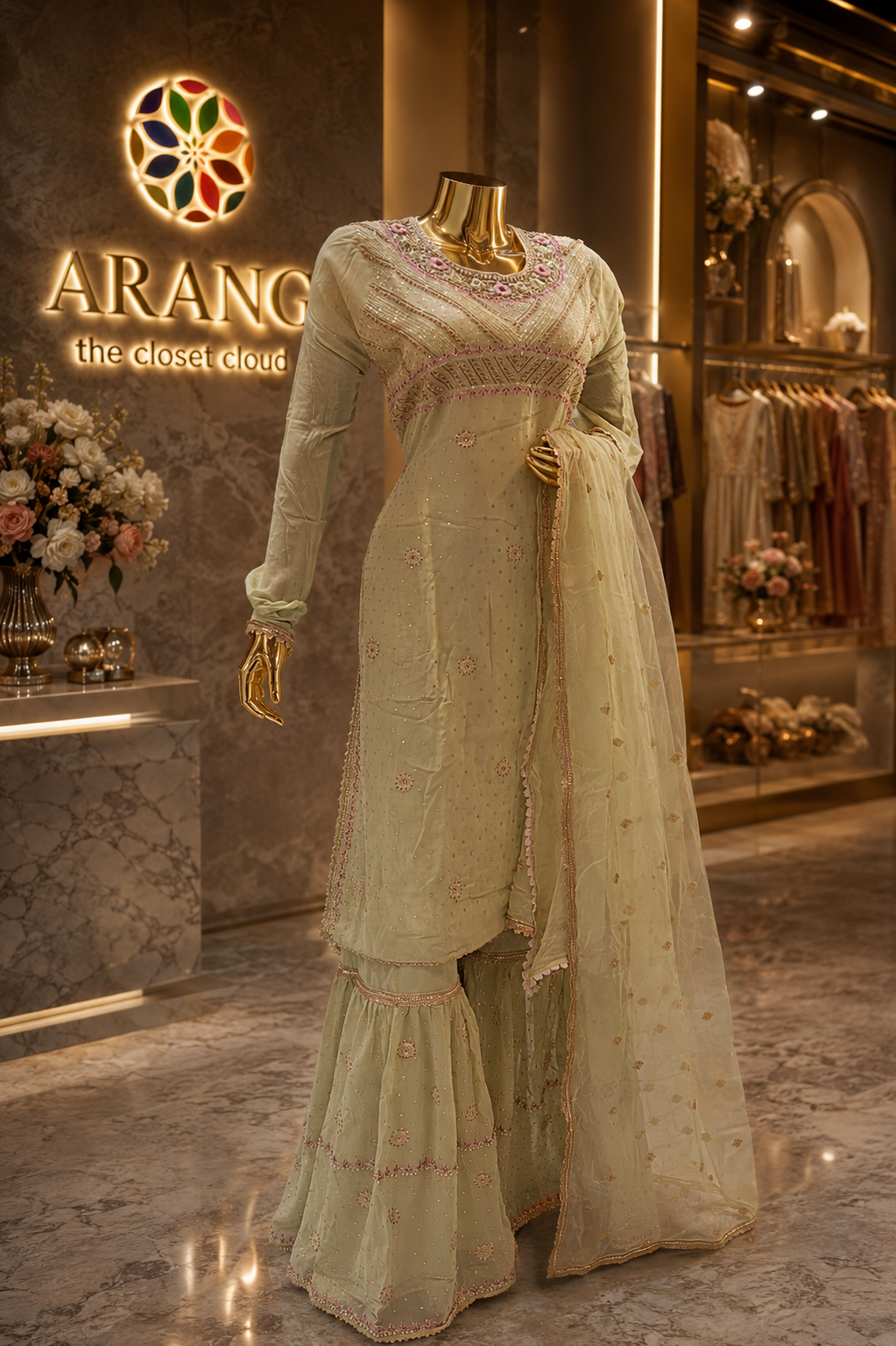 The Premium Pakistani Designer Semi-Stitched Style Dress