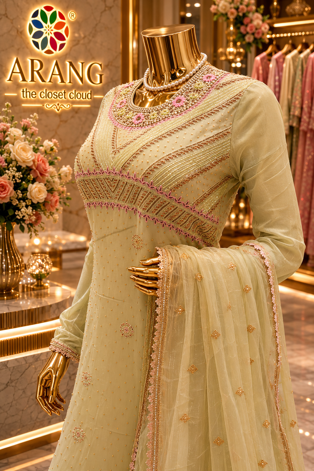 The Premium Pakistani Designer Semi-Stitched Style Dress