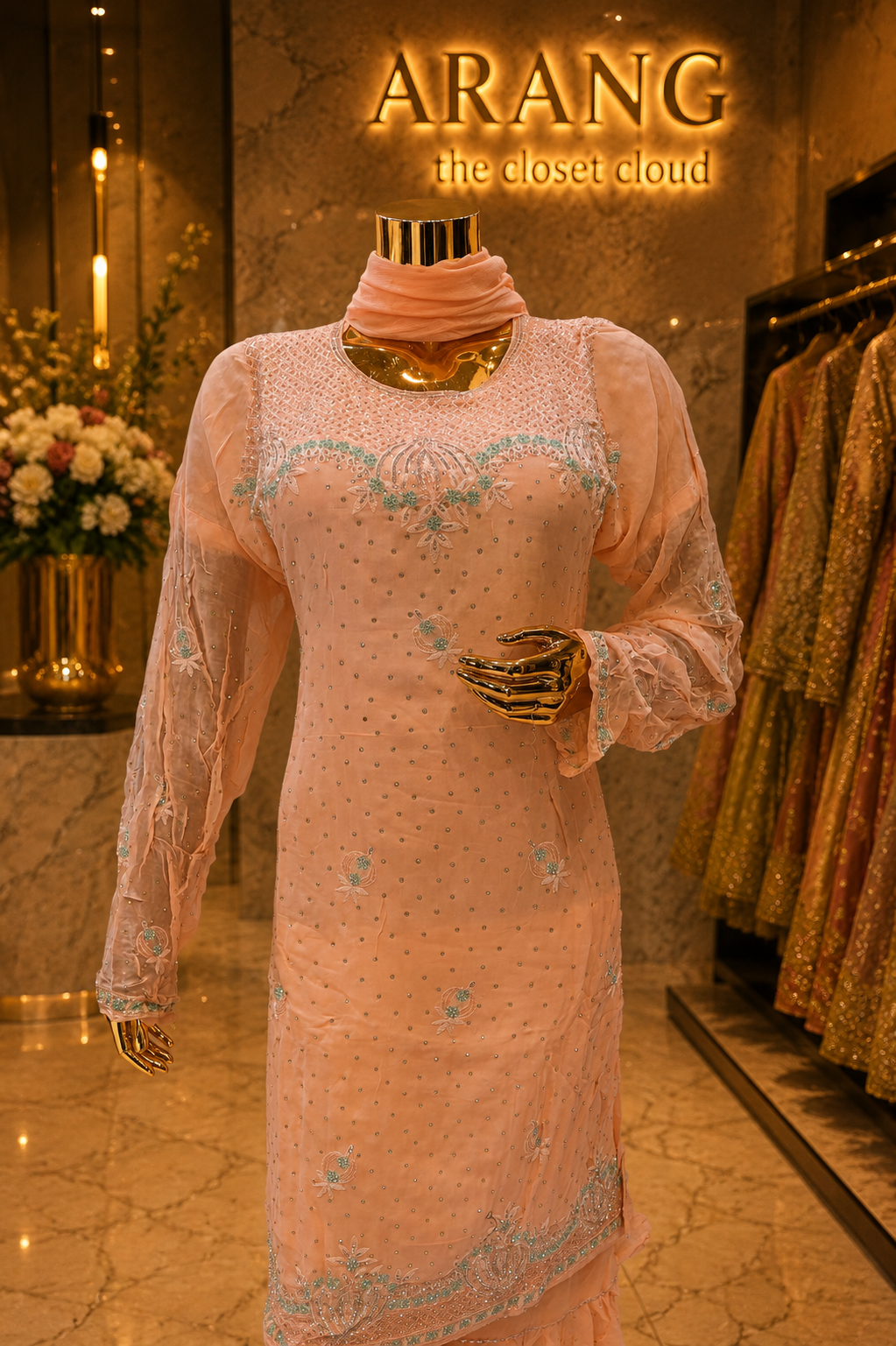 The Premium Pakistani Designer Semi-Stitched Style Dress