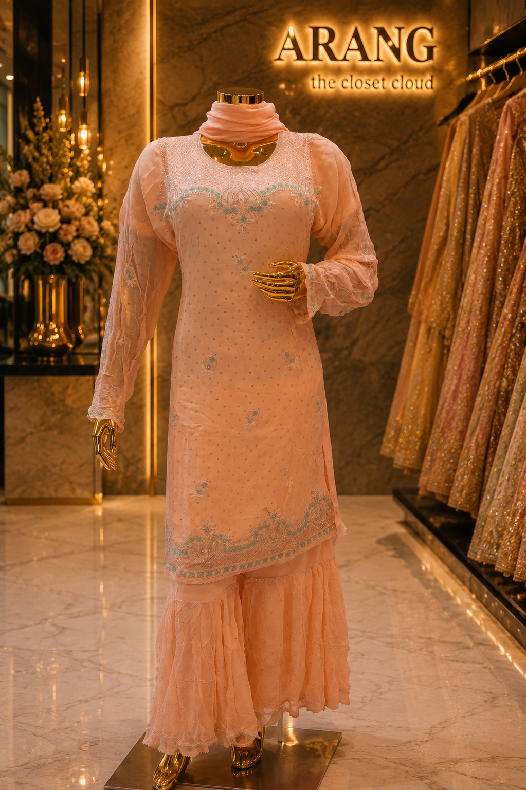 The Premium Pakistani Designer Semi-Stitched Style Dress
