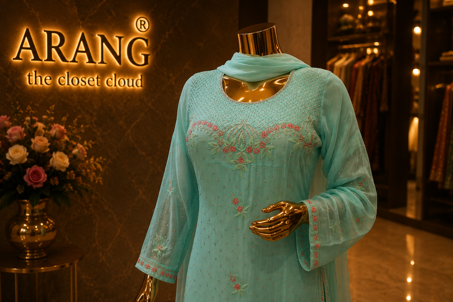The Premium Pakistani Designer Semi-Stitched Style Dress