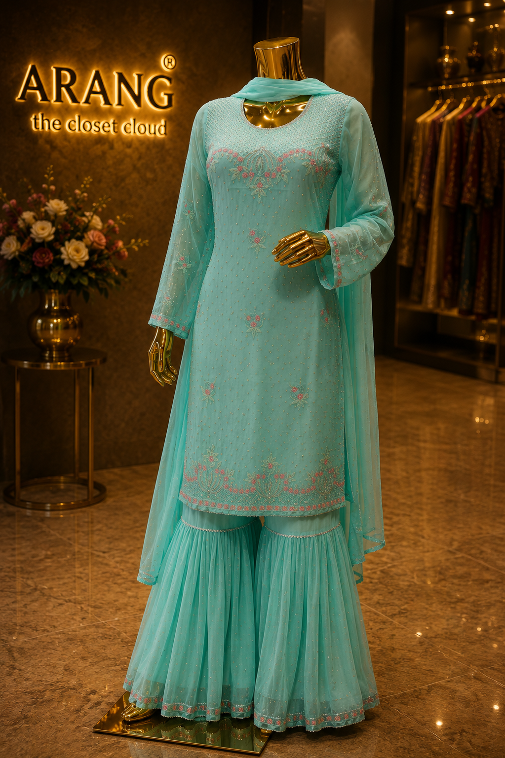 The Premium Pakistani Designer Semi-Stitched Style Dress