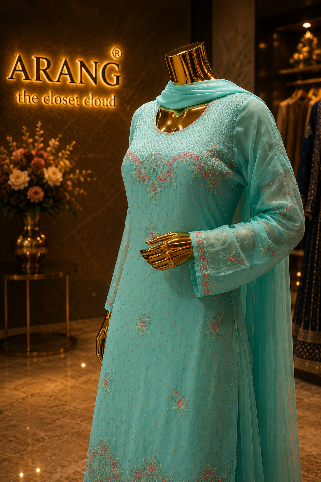 The Premium Pakistani Designer Semi-Stitched Style Dress