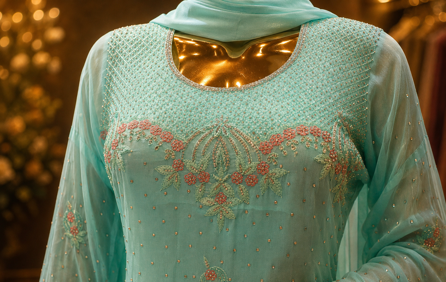 The Premium Pakistani Designer Semi-Stitched Style Dress