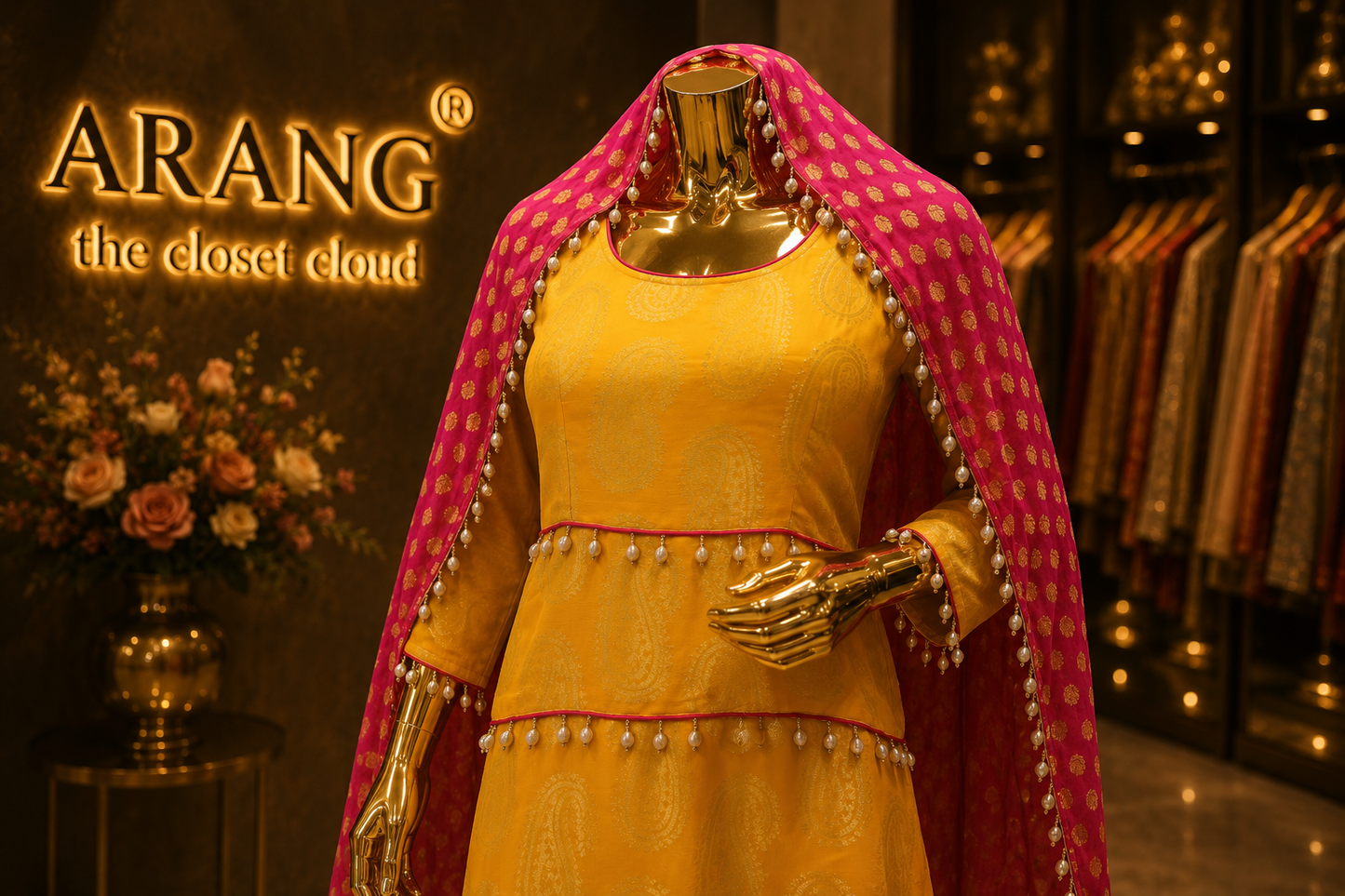 The Designer Elegant Tail Type Frock Style Ready to Wear Dress