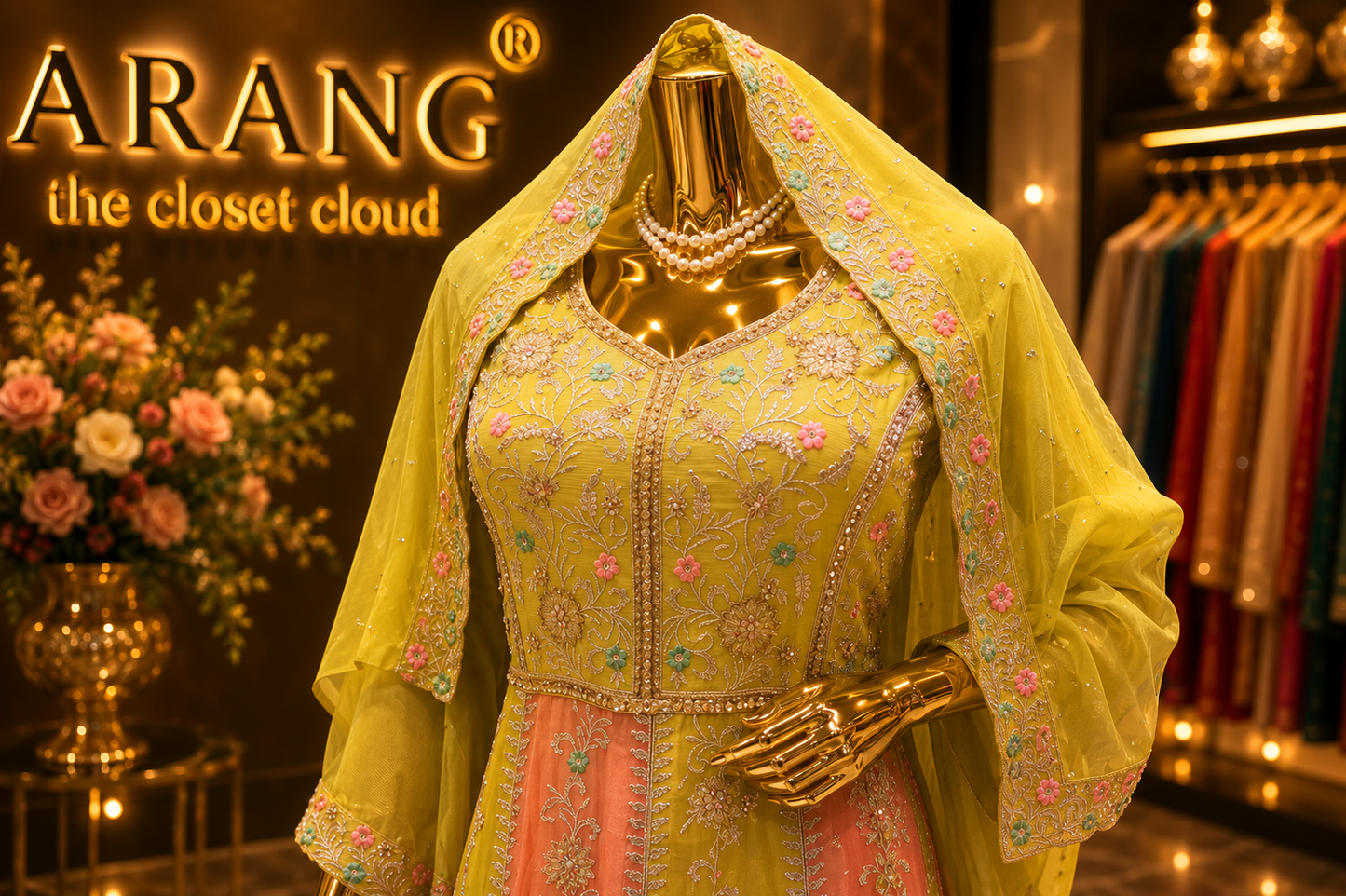The Premium Designer Double Shaded Frock Style Ready To Wear