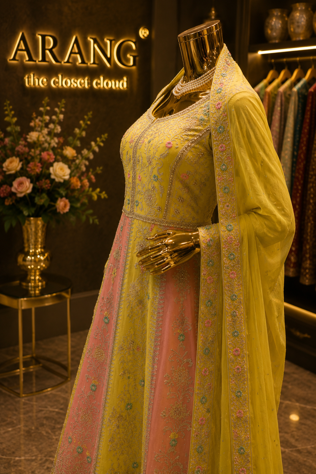 The Premium Designer Double Shaded Frock Style Ready To Wear
