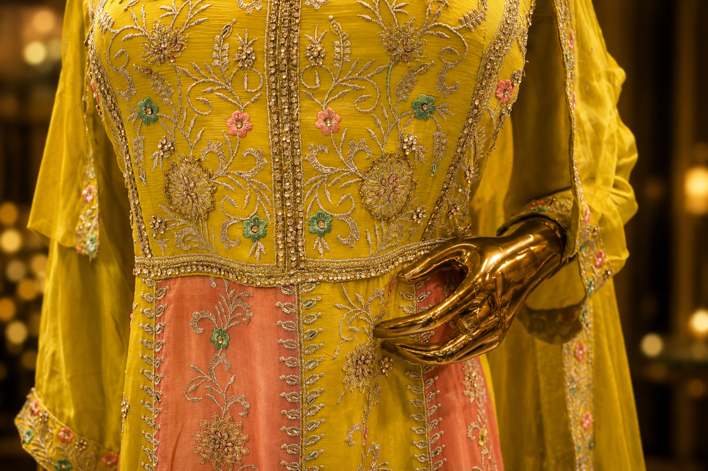 The Premium Designer Double Shaded Frock Style Ready To Wear