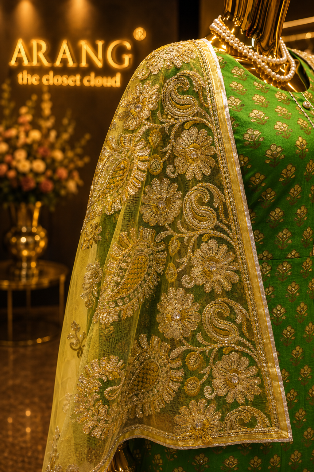 The Designer Luxury Frock Style Ready To Wear Dress Premium For Haldi Brides