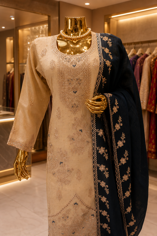 "The Designer Pakistani Elegant Shirt Style Ready To Wear Dress
