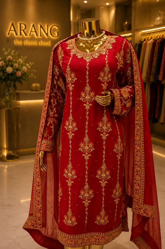 The Designer Luxury Semi-Stitched Style Dress