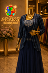 The Premium Designer Western Blouse With Koti Ready to Wear Sharara Dress