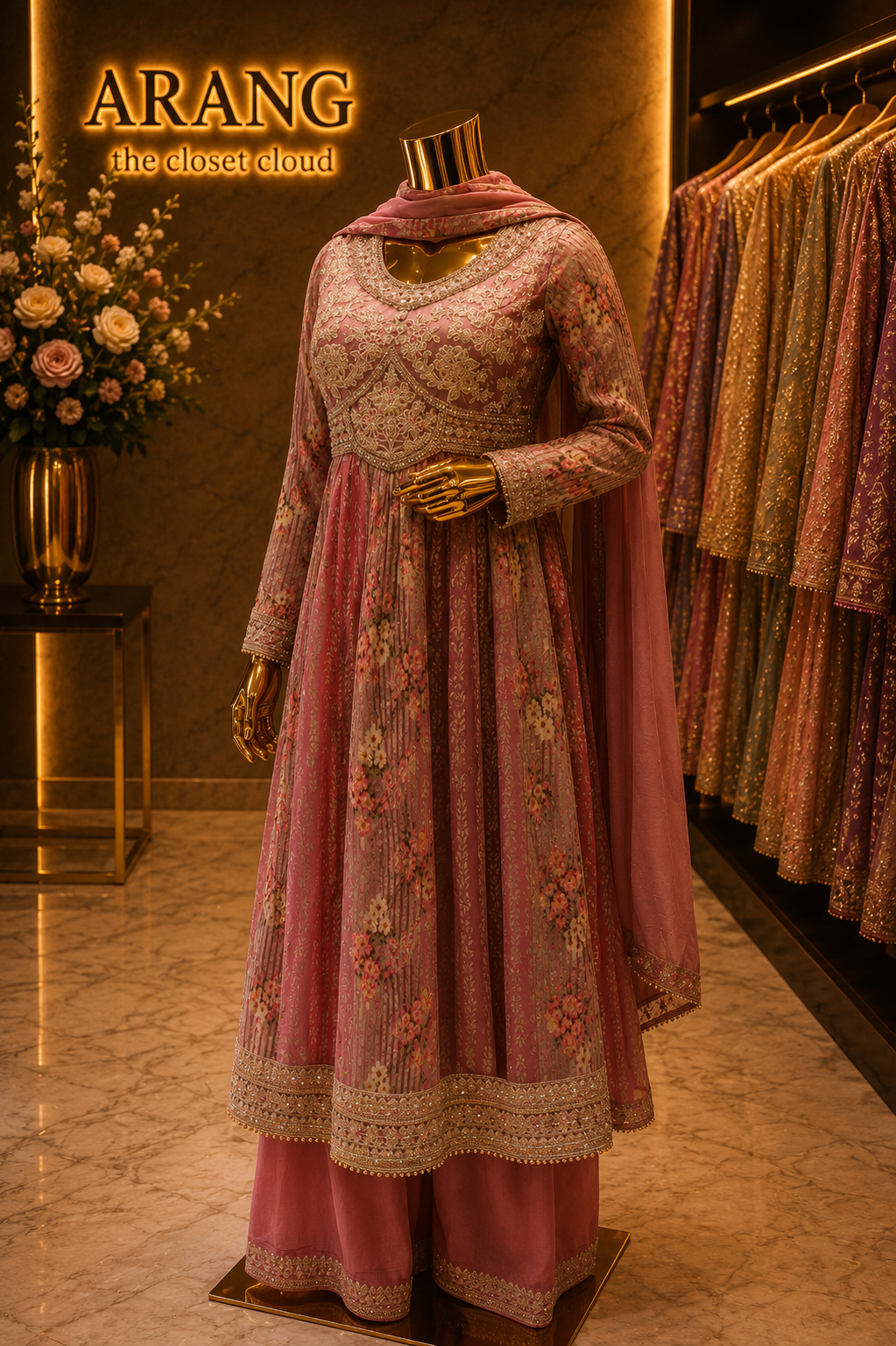 The Elegant Premium Pakistani Long Shirt Style Ready To Wear Dress