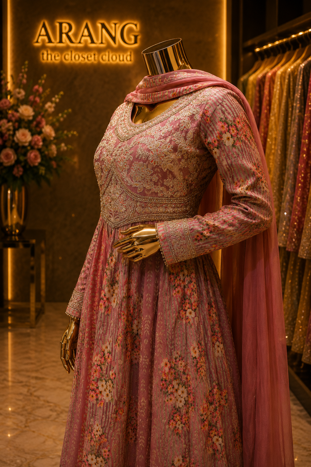 The Elegant Premium Pakistani Long Shirt Style Ready To Wear Dress