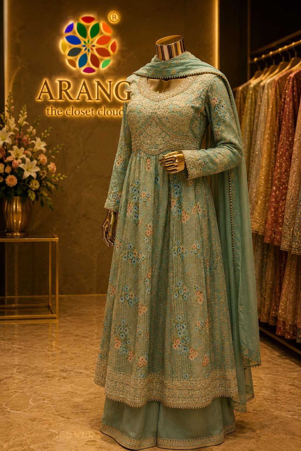 The Elegant Premium Pakistani Long Shirt Style Ready To Wear Dress