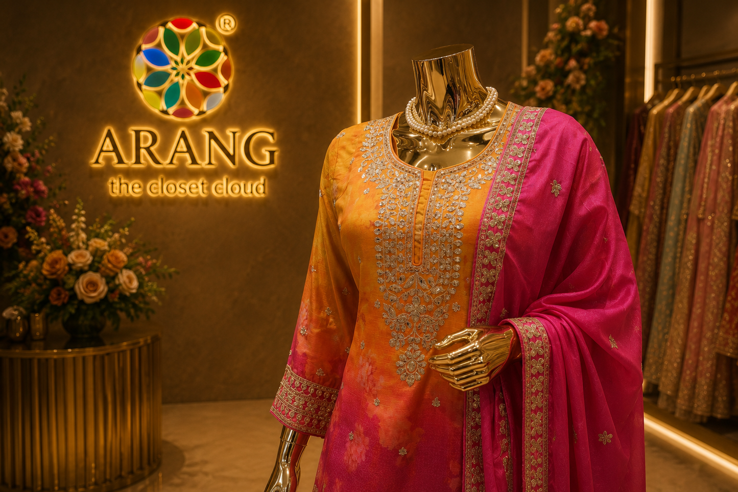 The Designer Pakistani Double Shaded Frock Style Ready To Wear Dress