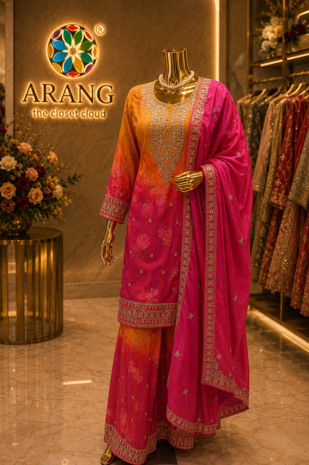 The Designer Pakistani Double Shaded Frock Style Ready To Wear Dress