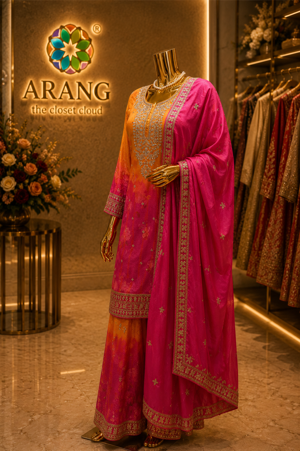 The Designer Pakistani Double Shaded Frock Style Ready To Wear Dress