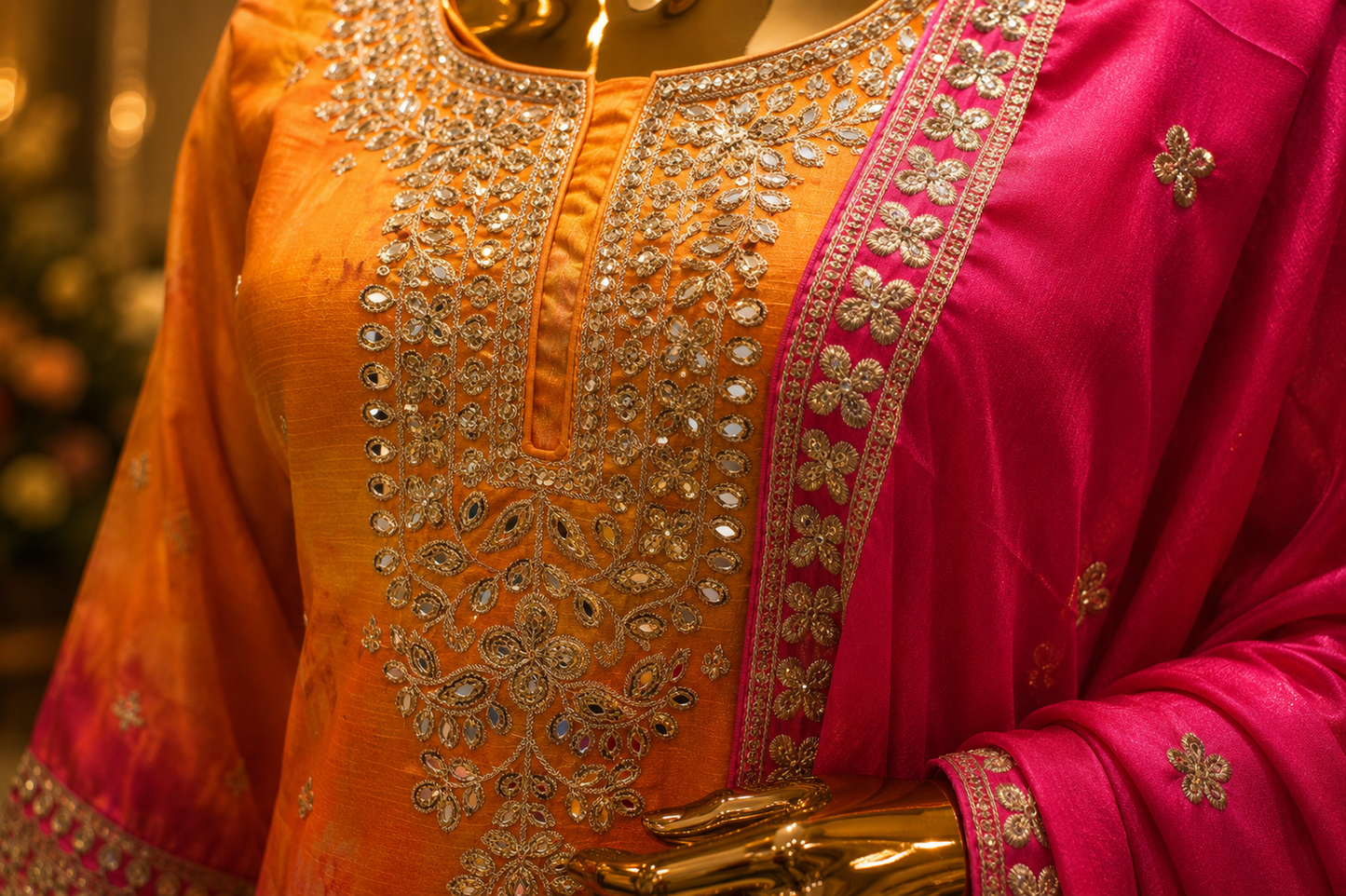 The Designer Pakistani Double Shaded Frock Style Ready To Wear Dress