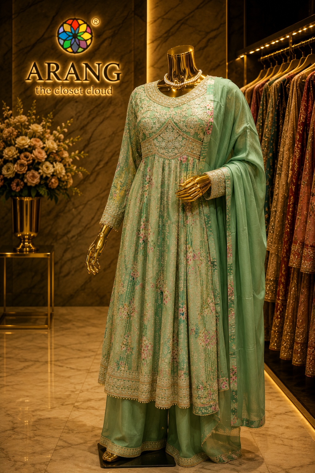 The Elegant Premium Pakistani Long Shirt Style Ready To Wear Dress