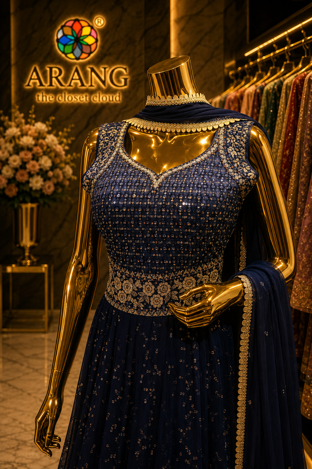 The Premium Designer Long Gown Style Ready To Wear Dress