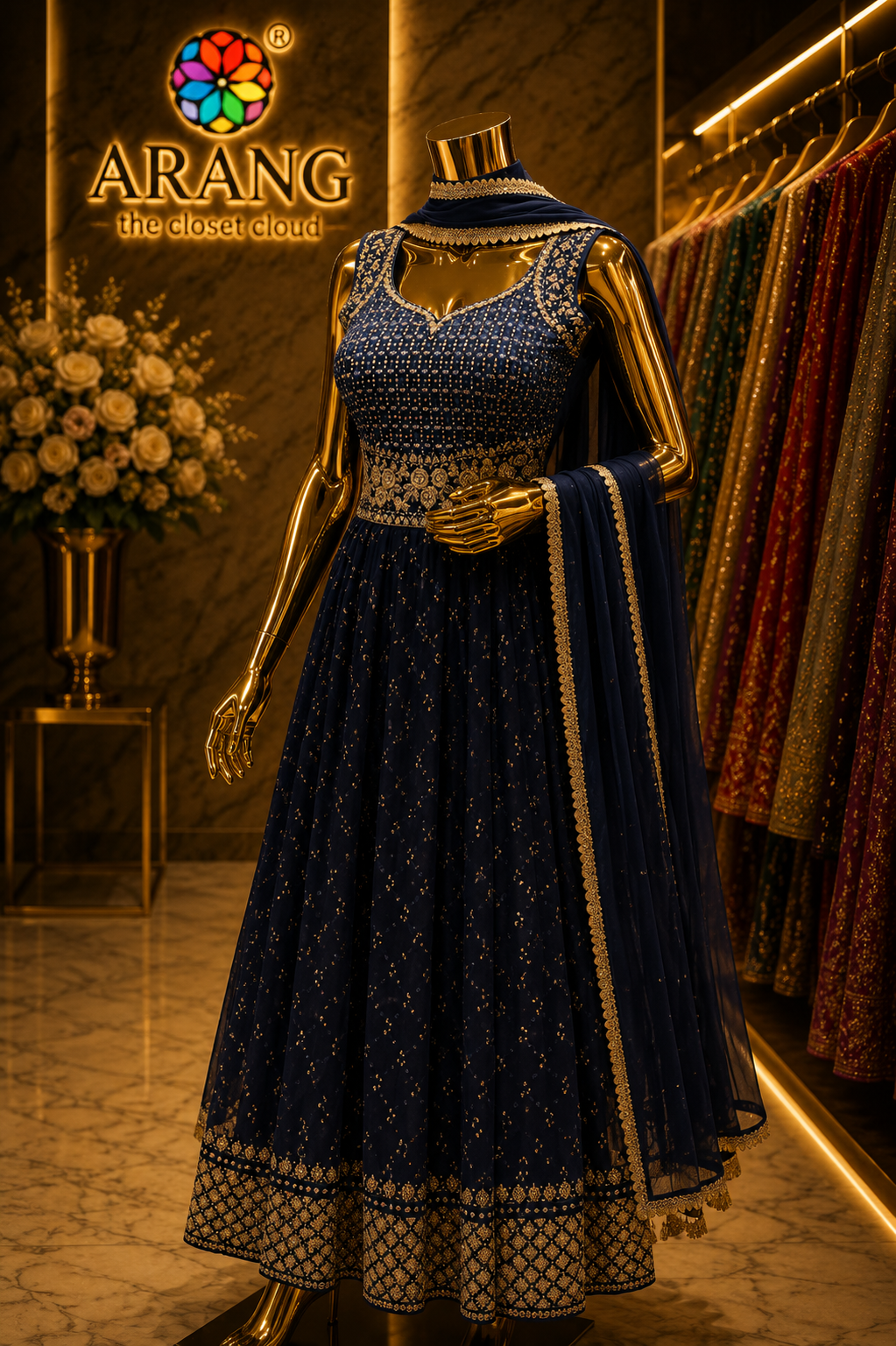 The Premium Designer Long Gown Style Ready To Wear Dress
