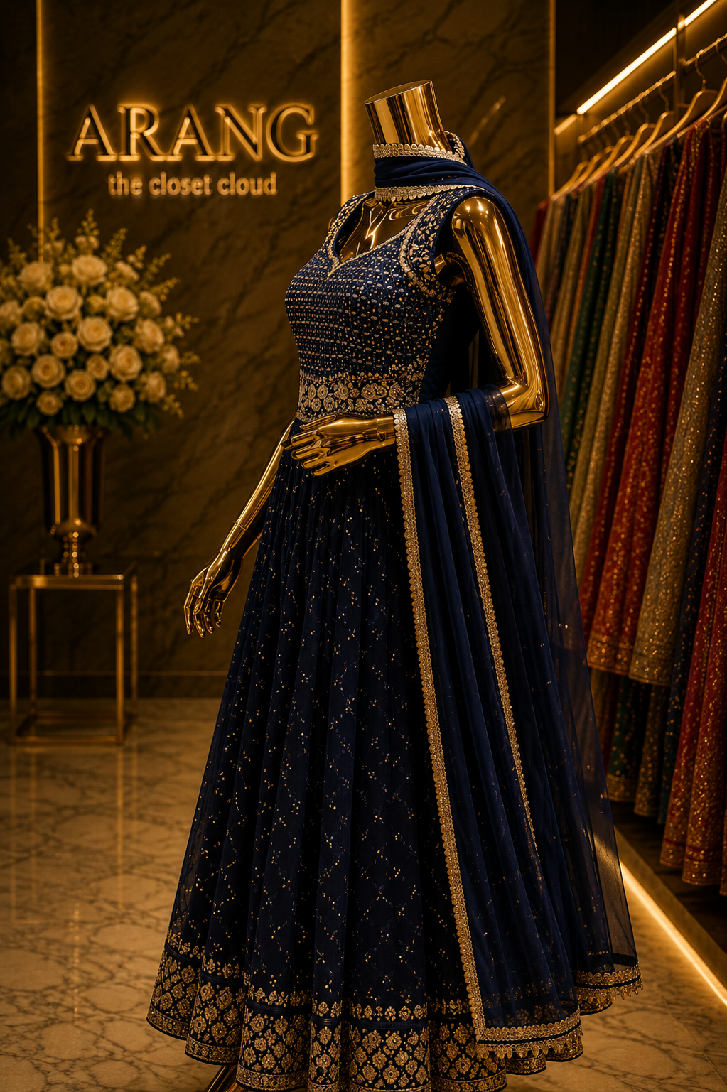 The Premium Designer Long Gown Style Ready To Wear Dress