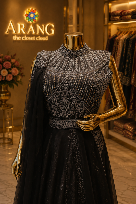 The Premium Luxury Designer Western Long Gown Style Ready To Wear Dress