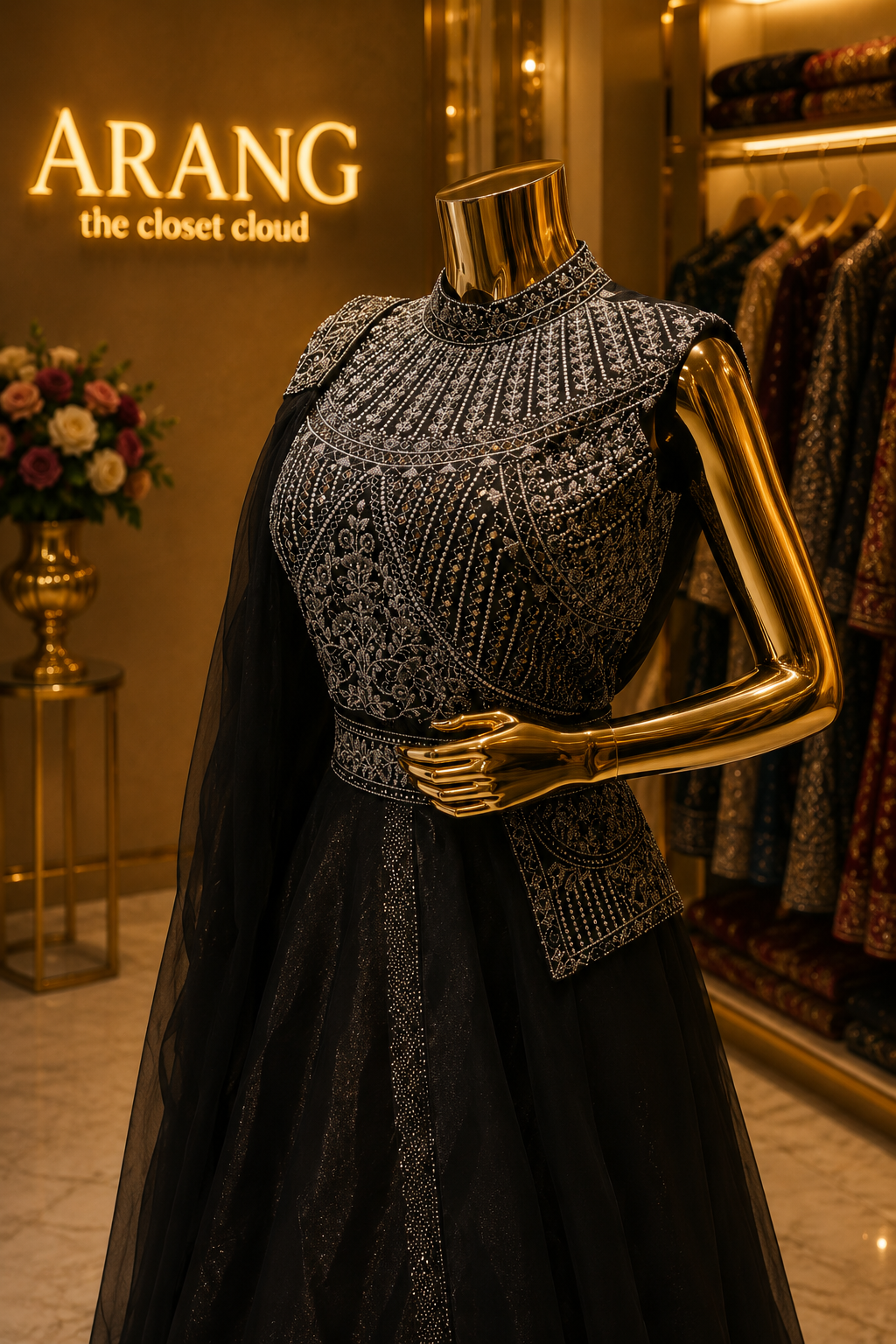 The Premium Luxury Designer Western Long Gown Style Ready To Wear Dress