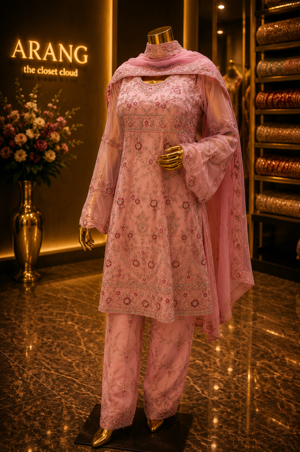 The Designer Premium Luxury Style Semi-Stitched Dress