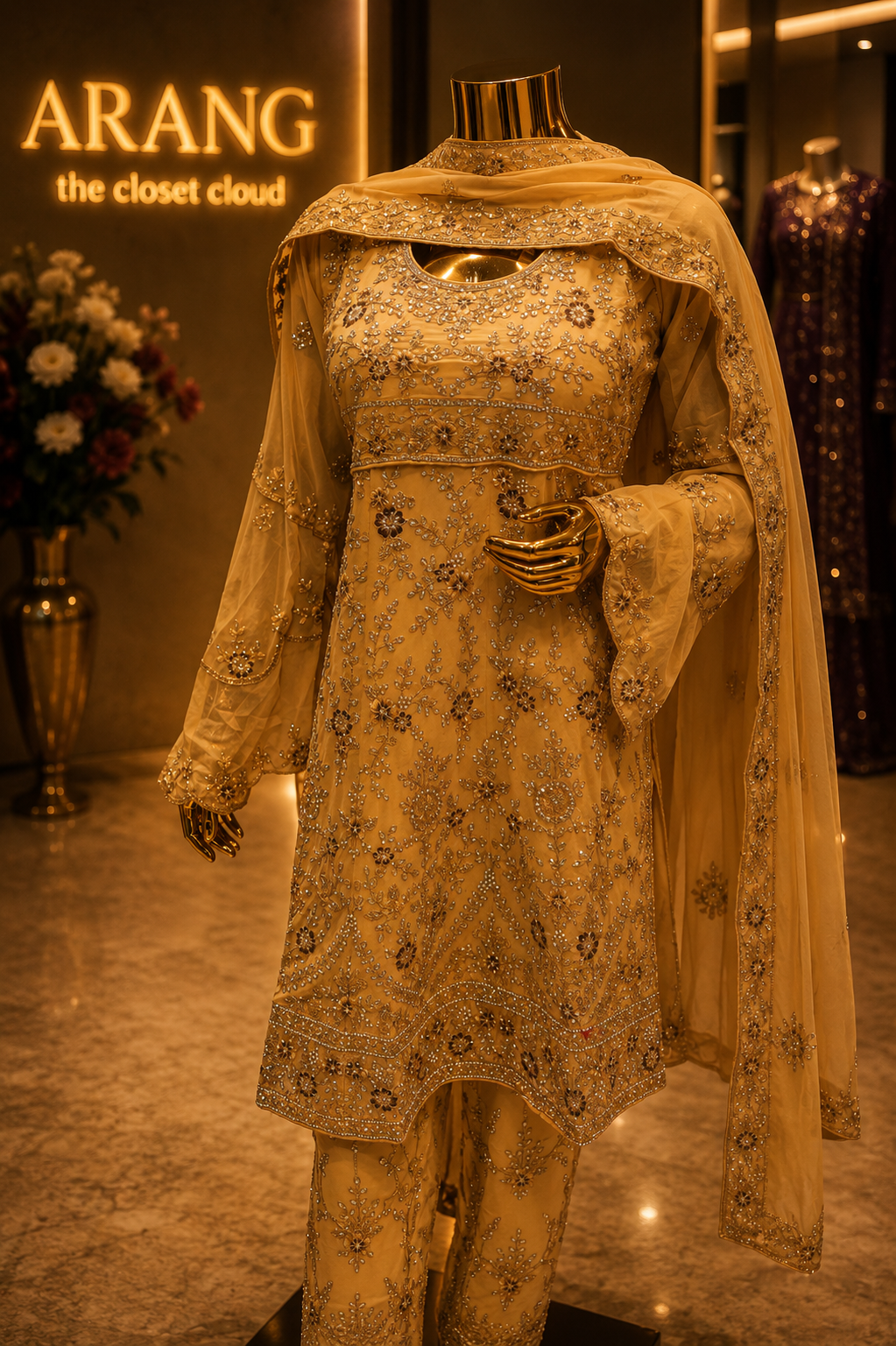 The Designer Premium Luxury Style Semi-Stitched Dress