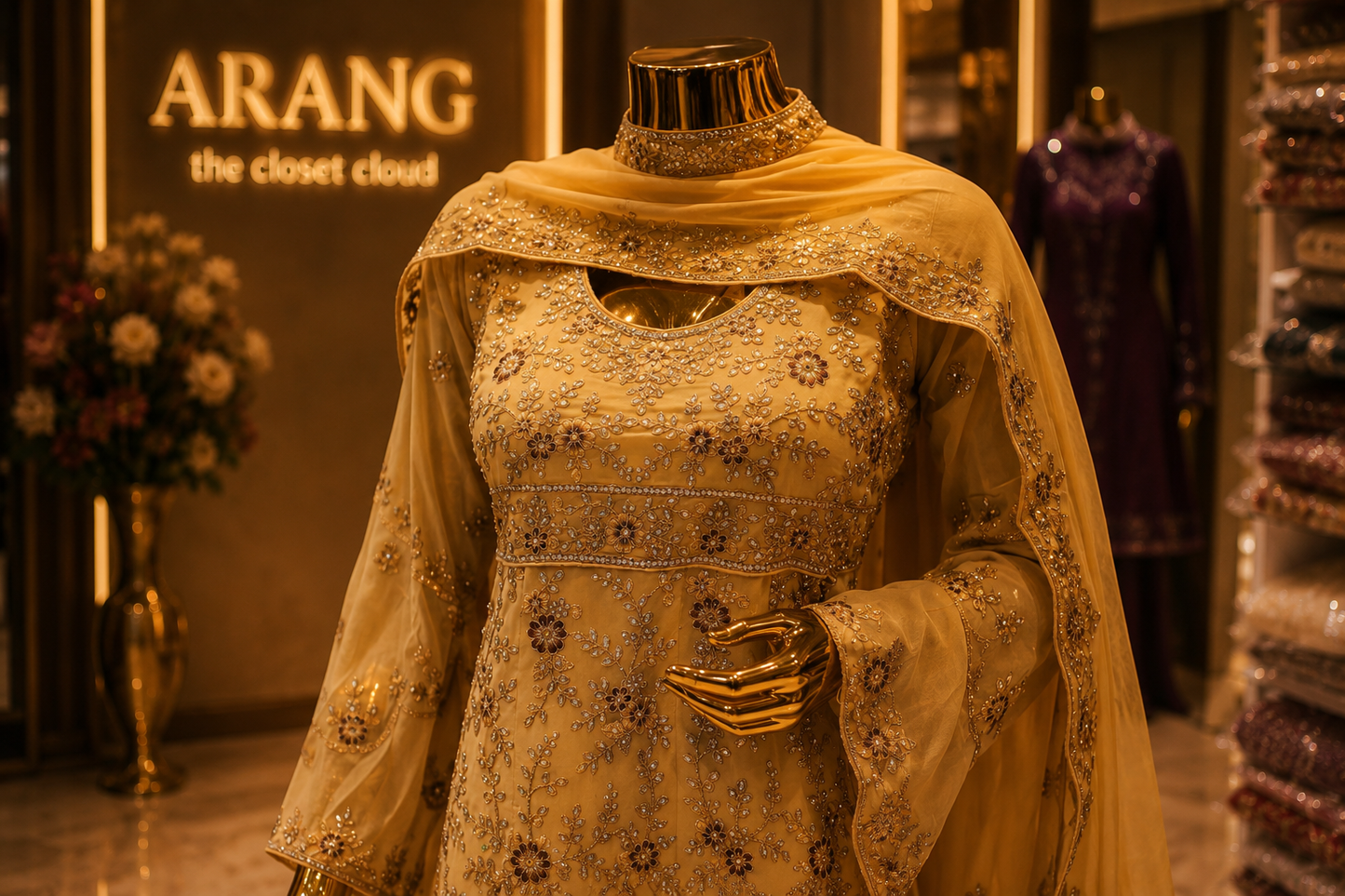 The Designer Premium Luxury Style Semi-Stitched Dress